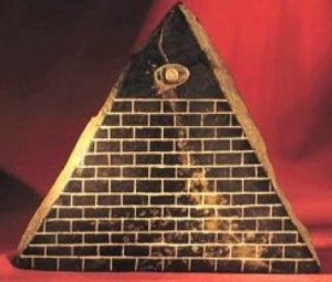 10,000 year old pyramid-eye glows under blacklight.